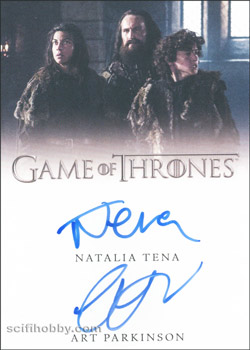 Art Parkinson and Natalia Tena Dual/Inscription Autograph card