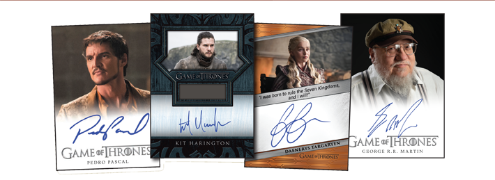 Autograph cards of Pascal, Harington, Clarke and Martin