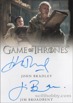 Jim Broadbent as Archmaester Ebrose and John Bradley as Samwell Tarly Dual Autograph card