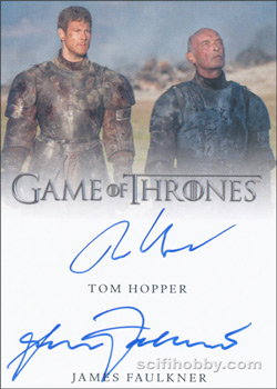 Tom Hopper as Dickon Tarly and James Faulkner as Randyll Tarly Dual Autograph card
