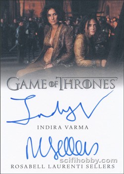 Indira Varma as Illaria and Rosabell Laurenti Sellers as Tyene Sand Dual Autograph card