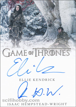 Ellie Kendrick as Meera Reed and Isaac Hempstead-Wright as Bran Stark Dual Autograph card