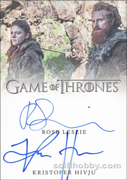 Kristofer Hivju as Tormund Giantsbane and Rose Leslie as Ygritte Dual Autograph card