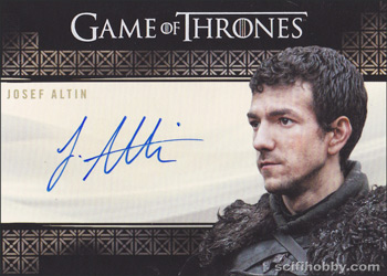 Josef Altin as Pypar Valyrian Steel Autograph card