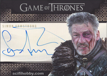 Simon Armstrong as Qhorin Halfhand Valyrian Steel Autograph card