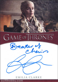 Emilia Clarke Quantity Range: 5-10 Inscription Autograph card