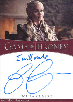 Emilia Clarke Quantity Range: 5-10 Inscription Autograph card