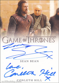 Conleth Hill and Sean Bean Dual Autograph card
