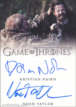 Kristian Nairn and Noah Taylor Dual Autograph card
