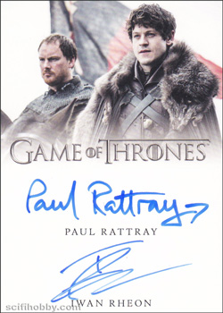Iwan Rheon and Paul Rattray Dual Autograph card