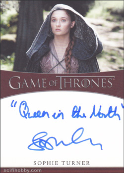 Sophie Turner Quantity Range: 10-25 Inscription Autograph card