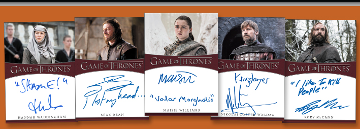 Sample selection of autograph cards