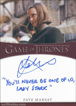 Faye Marsay as The Waif Inscription Autographs -- Only one inscription autograph card per actor/signer included in the Archive Box. Variations selected at random.