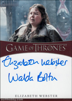 Elizabeth Webster as Walda Bolton Inscription Autographs -- Only one inscription autograph card per actor/signer included in the Archive Box. Variations selected at random.