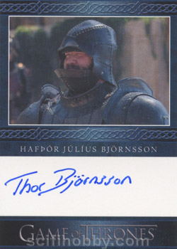 Hafpor Julius Bjornsson as Gregor Clegane Autograph card