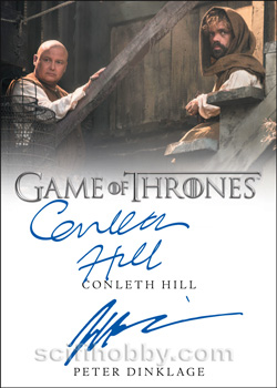 Dual Autograph Card Signed By Peter Dinklage and Conleth Hill 9-Case Incentive
