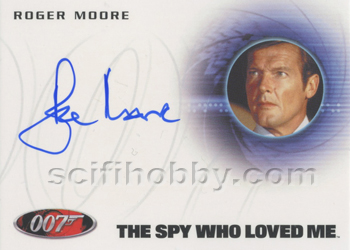Roger Moore as James Bond in The Spy Who Loved Me Autograph card