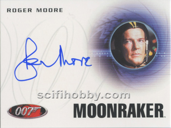 Roger Moore as James Bond from Moonraker Autograph card