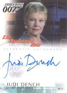Judi Dench as M Autograph card