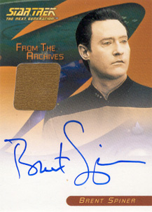 Brent Spiner as Lt. Commander Data Autographed Costume card