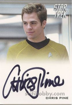 Chris Pine as Captain Kirk Star Trek Movie Autograph card