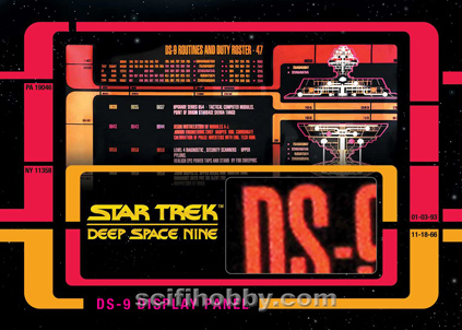 Routines and Duty Roster Display Panel Deep Space Nine Relic Card