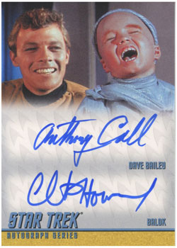 Anthony Call as Dave Bailey and Clint Howard as Balok in The Corbomite Maneuver Double Autograph