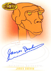 James Doohan as the voice of Lt. Arex Autograph card