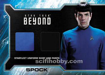 Spock Star Trek Uniform Relic card and Pins Cards