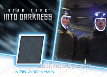 Kirk and Khan Spacejump Suit Star Trek Uniform Relic card and Pins Cards