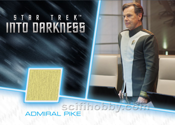 Admiral Pike Uniform Star Trek Uniform Relic card and Pins Cards