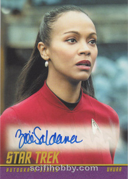 Zoe Saldana as Uhura in Star Trek Beyond Star Trek Movies Autograph card
