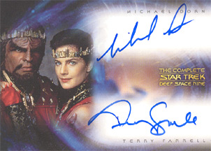 Michael Dorn/Terry Farrell as Worf/Jadzia Dax Wedding Photo Autograph card