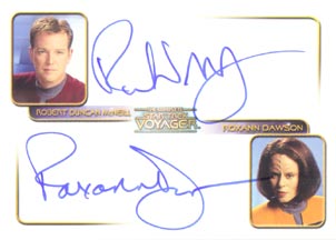 Robert Duncan McNeill and Roxann Dawson Autograph card