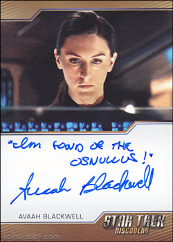 Avaah Blackwell as Lt. Ina Quantity Range:	10-25 Autograph card