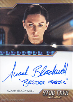 Avaah Blackwell as Lt. Ina Quantity Range:	50-75 Autograph card
