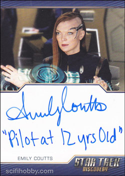 Emily Coutts as Lieutenant Keyla Detmer Quantity Range: 10-25 Autograph card