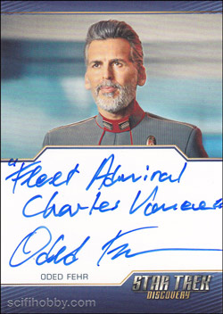 Oded Fehr as Admiral Charles Vance Quantity Range: 25-50 Autograph card