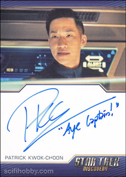 Patrick Kwok-Choon as Lt. Rhys Quantity Range:	10-25 Autograph card