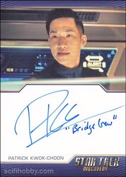 Patrick Kwok-Choon as Lt. Rhys Quantity Range:	25-50 Autograph card