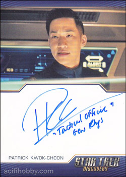 Patrick Kwok-Choon as Lt. Rhys Quantity Range: 25-50 Autograph card