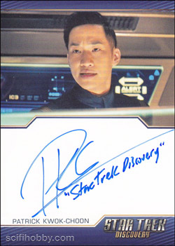 Patrick Kwok-Choon as Lt. Rhys Quantity Range:	25-50 Autograph card