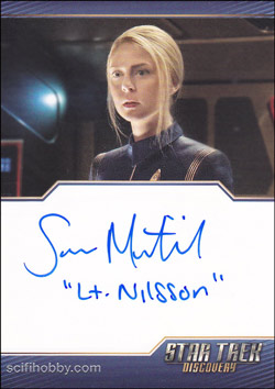Sara Mitich as Lt. Nilsson Quantity Range:	25-50 Autograph card