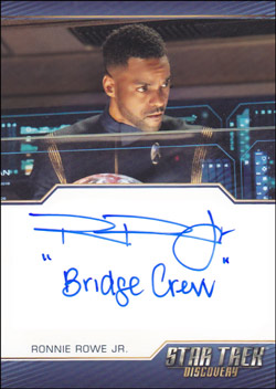 Ronnie Rowe Jr. as Lt. R.A. Bryce Quantity Range	25-50 Autograph card