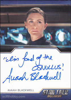 Avaah Blackwell as Lt. Ina Quantity Range:	10-25 Autograph card