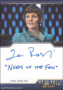Tara Rosling as T'Rina Quantity Range:	25-50 Autograph card