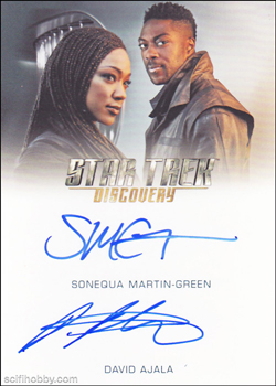 Dual Autograph Card Signed by Sonequa Martin-Green and David Ajala 6-Case Incentive Dual Autograph Card