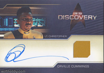 Orville Cummings as Lt. Christopher Autograph Relic card