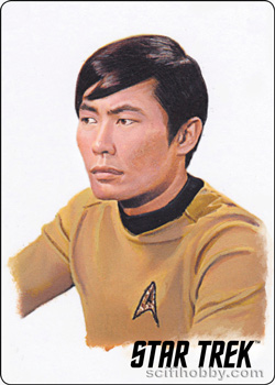Lt. Sulu Starfleet's Finest Painted Portrait Metal Parallel card