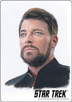 Commander Riker Starfleet's Finest Painted Portrait Metal Parallel card